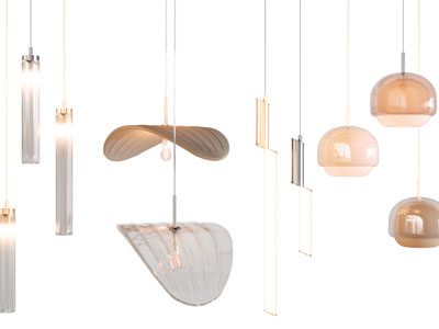 现代玻璃灯罩垂线吊灯