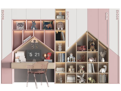 北欧儿童组合书桌书柜