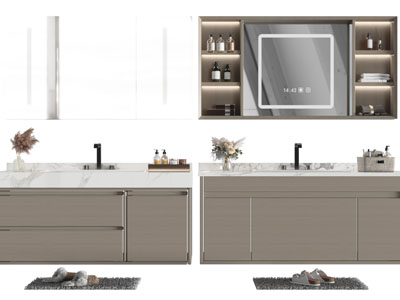 现代大理石台面的洗手台