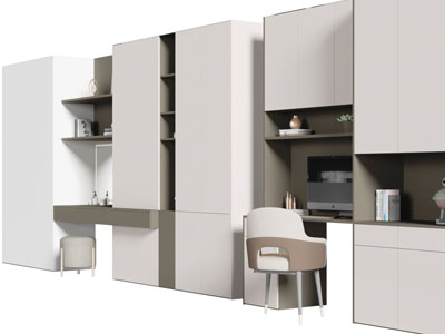 新中式组合书桌书柜