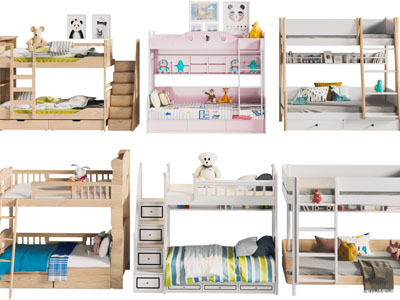 现代儿童实木上下床