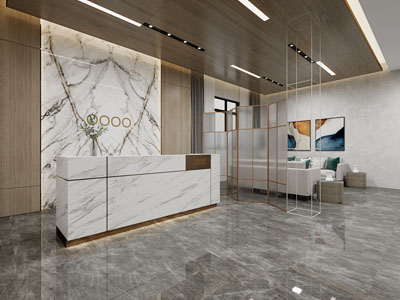 现代轻奢大堂前台接待区