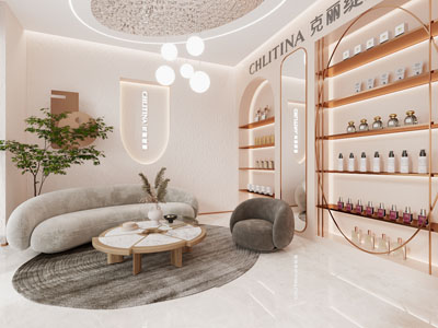 现代轻奢化妆品专卖店接待区