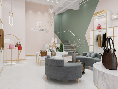 现代轻奢女装、手提包专卖店