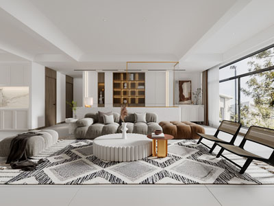 现代客厅、玄关过道