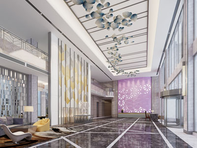 现代大堂前台接待区