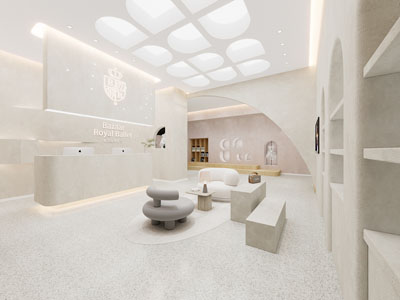 侘寂风大堂前台接待区