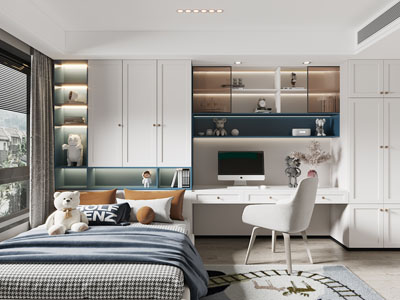 现代儿童房、卧室