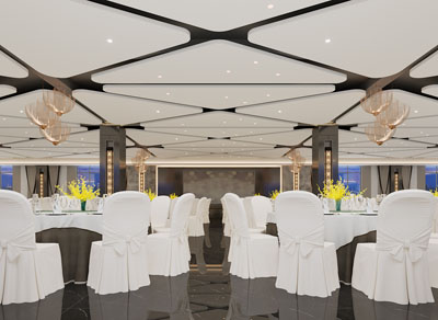 新中式酒店婚庆宴客厅就餐区