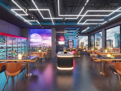 现代轻奢饭店餐馆就餐区