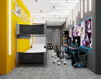 现代电竞游戏包房、客房