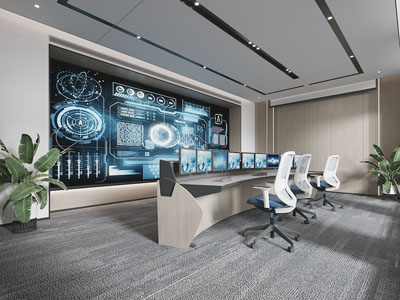 现代监控室、指挥控制中心