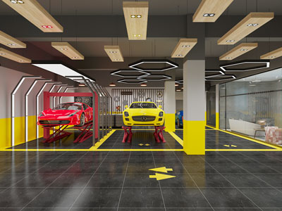 工业loft汽车美容维修店