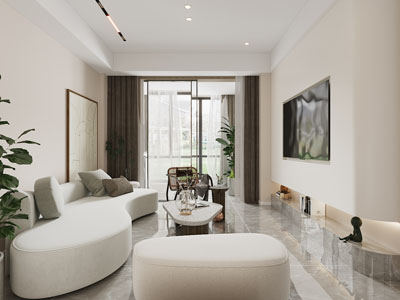 现代客厅、阳台