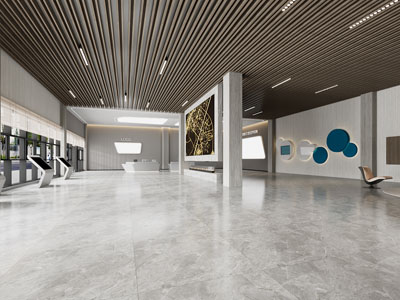 现代售楼处大堂前台接待