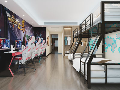 后现代电竞游戏包房、客房