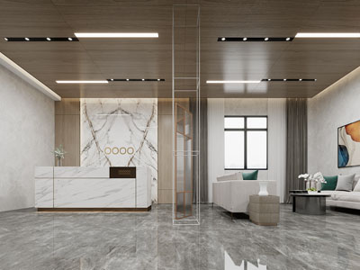 现代公司大厅前台接待区