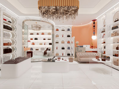 现代轻奢女士箱包专卖店