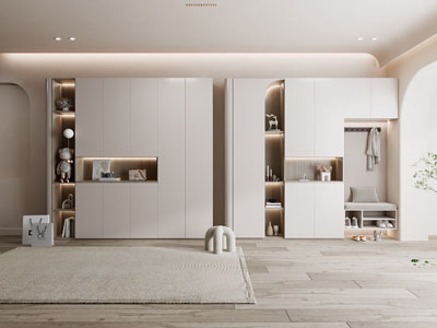 侘寂风玄关装饰鞋柜