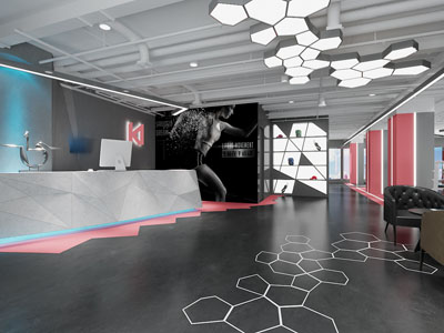 后现代健身房大厅前台接待区