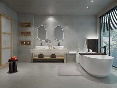 侘寂风卫浴间、洗手间