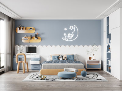 现代儿童房、卧室