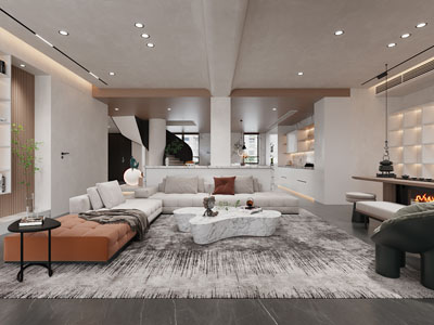 现代客厅、茶室