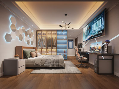 现代电竞游戏包房、客房