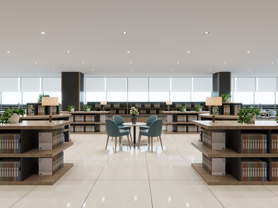 现代图书馆、阅览室、书吧