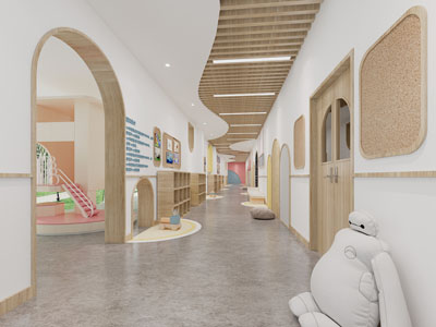 现代幼儿园走廊过道