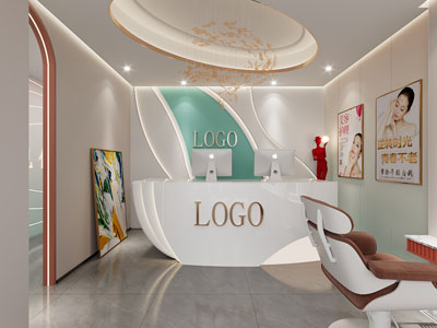 现代美容店前台接待区