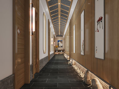 新中式酒店走廊过道