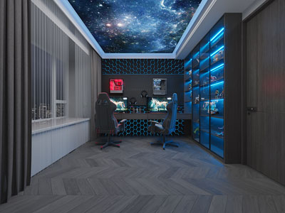 后现代电竞房、游戏室