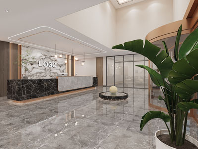 现代大堂前台接待区