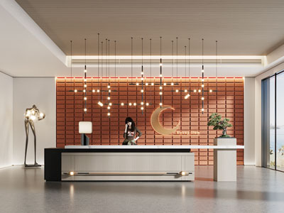 现代公司大厅前台接待