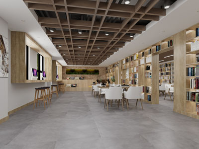 现代图书馆、阅览室、书吧