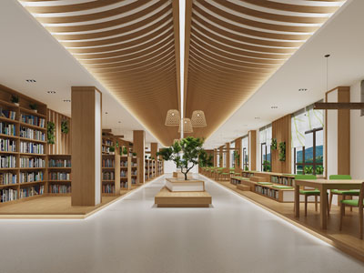 现代图书馆、阅览室、书吧