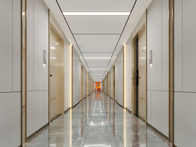 新中式酒店过道、走廊