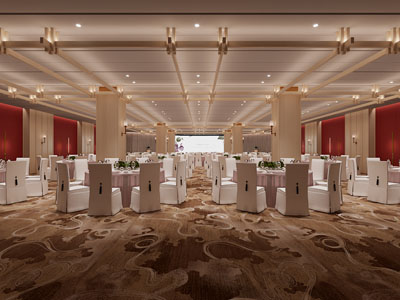 新中式酒店婚庆宴客厅、就餐区