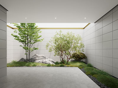 现代天井景观园艺小品