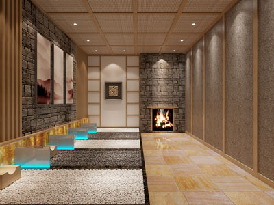 日式桑拿汗蒸馆3d模型 日式桑拿汗蒸馆