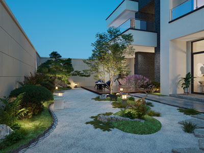 新中式庭院景观园艺小品