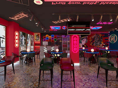 工业loft饭店餐馆就餐区