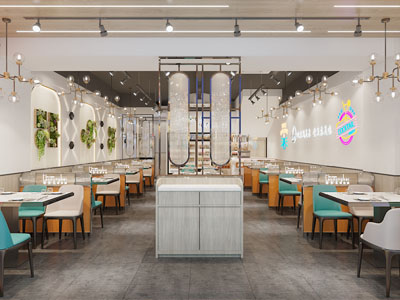 现代饭店餐馆就餐区