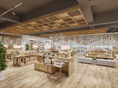 现代图书馆、阅览室、书吧