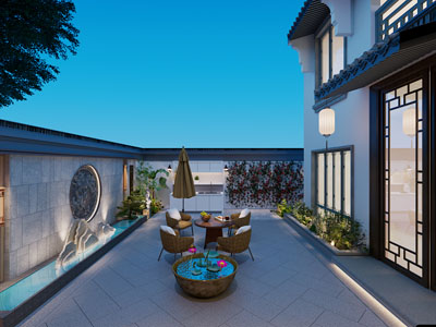 新中式庭院景观园艺小品