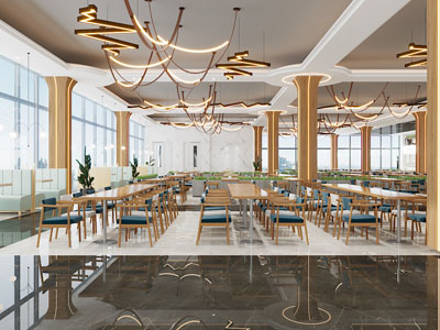 现代饭店餐馆就餐区