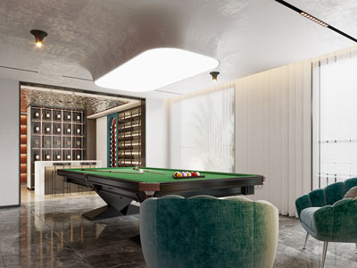 现代台球室、休闲室