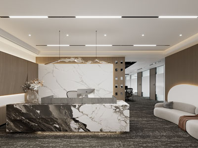 新中式大堂前台接待区