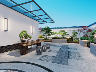 新中式庭院景观园艺小品